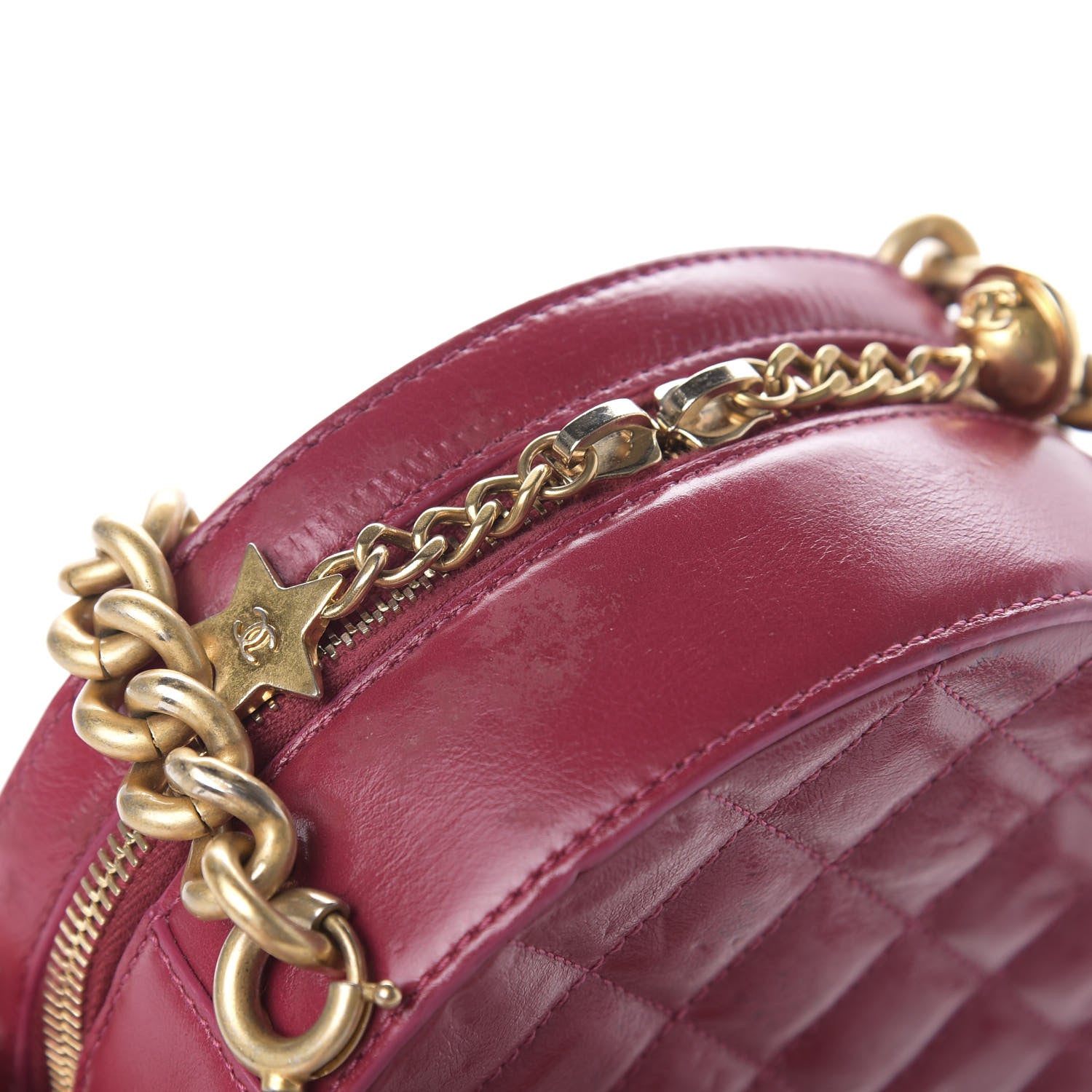 Chanel Glazed Calfskin Round As Earth Evening Bag Rouge 12 of 16