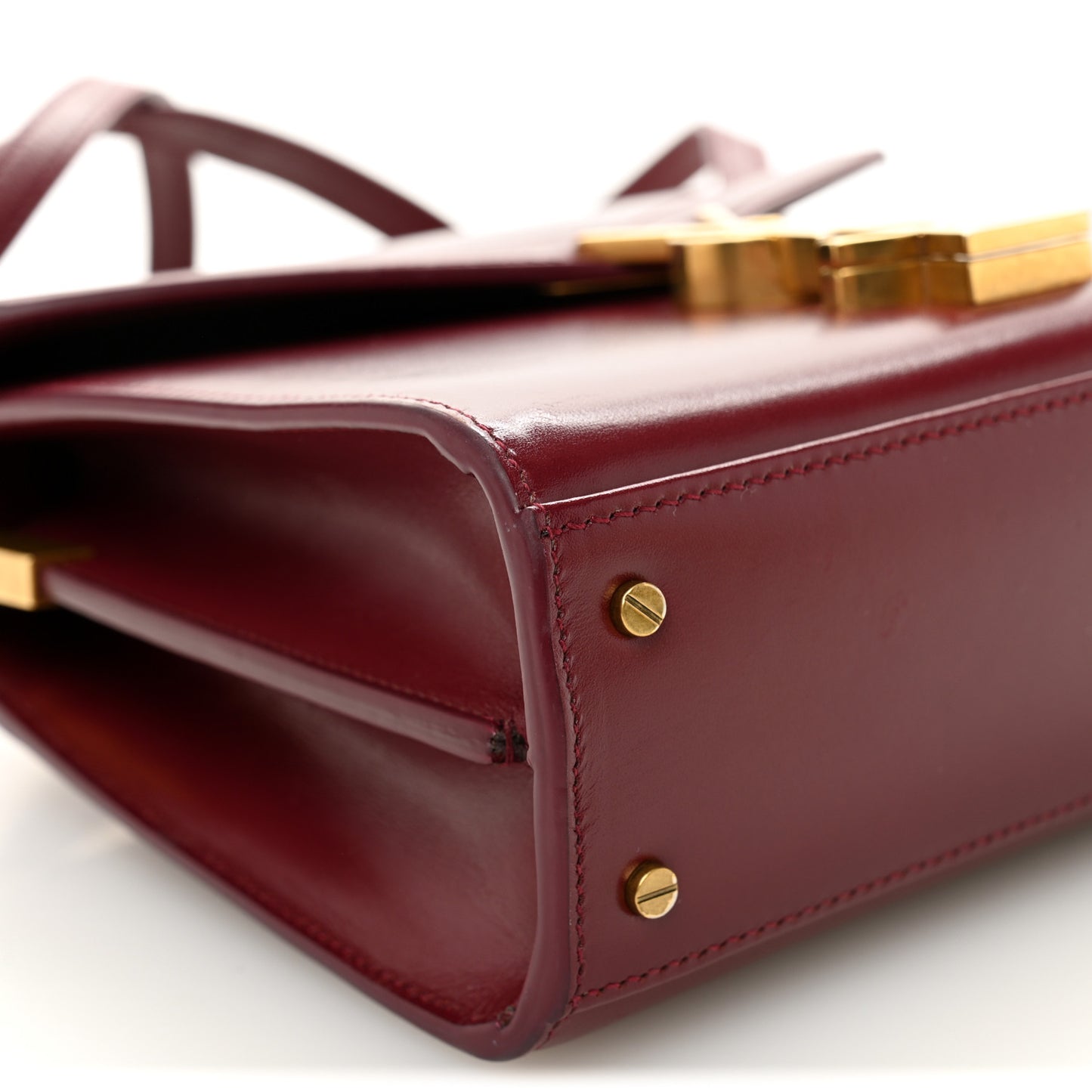 Calfskin Mini Classic Monogram Cassandra Top Handle New Dark Bordeaux