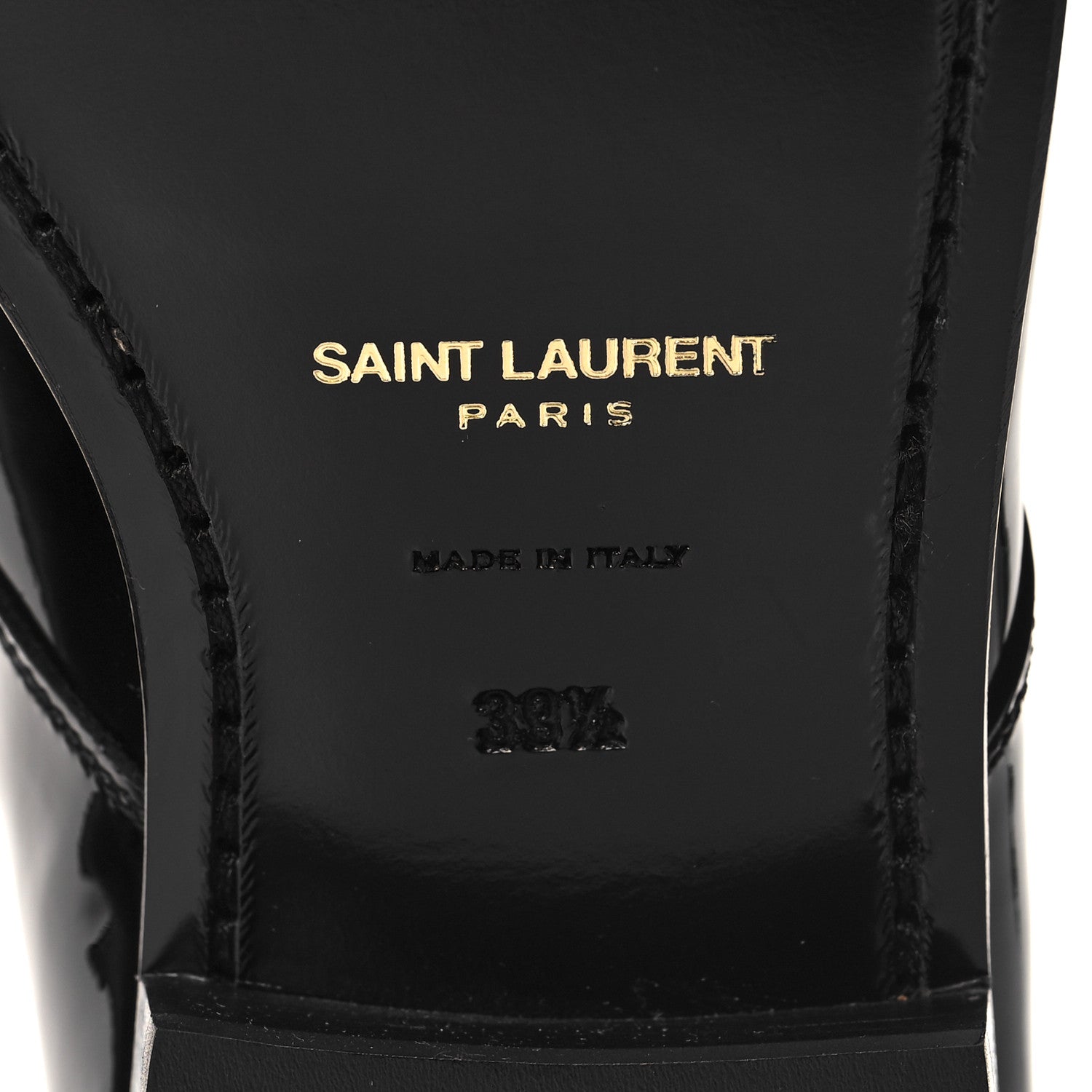 Saint Laurent Patent Baltimora Lace Up Derby Shoes 39.5 Black 7 of 9