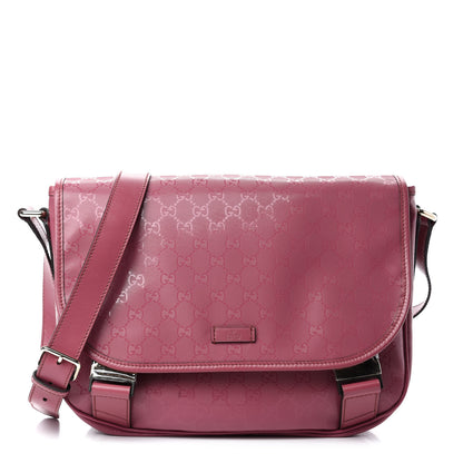 Gucci Imprime Monogram Medium Double Buckle Flap Messenger Bag Vintage Rose 1 of 10