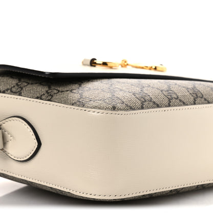 Gucci GG Supreme Monogram Small Horsebit 1955 Shoulder Bag Beige Mystic White 9 of 10