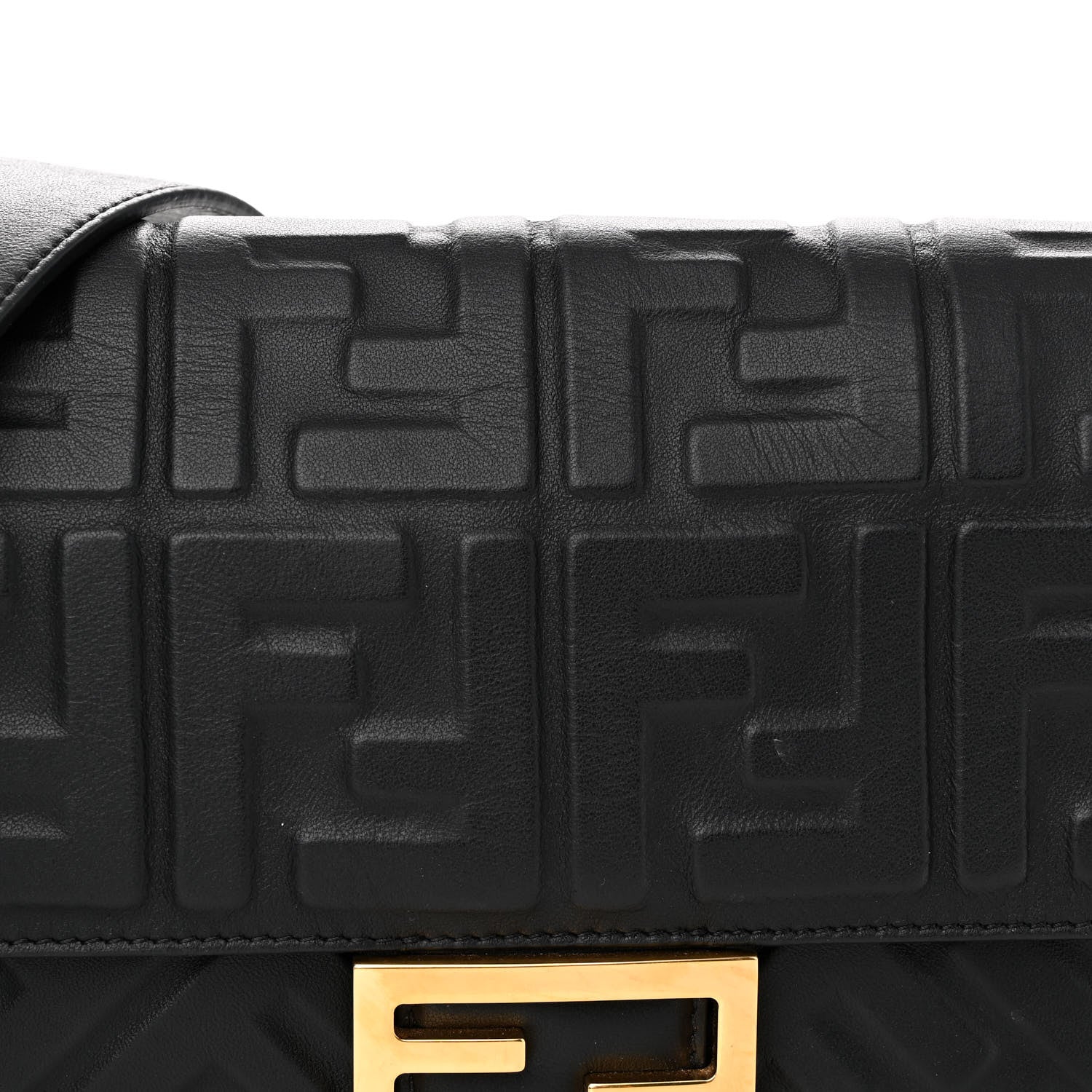 Fendi Nappa FF 1974 Embossed Baguette Black 7 of 11
