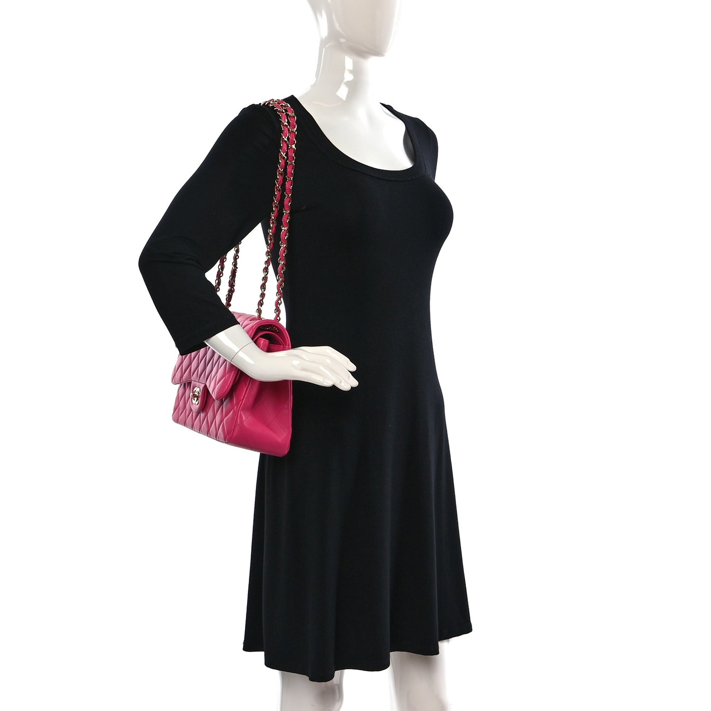 Lambskin Quilted Jumbo Double Flap Dark Pink