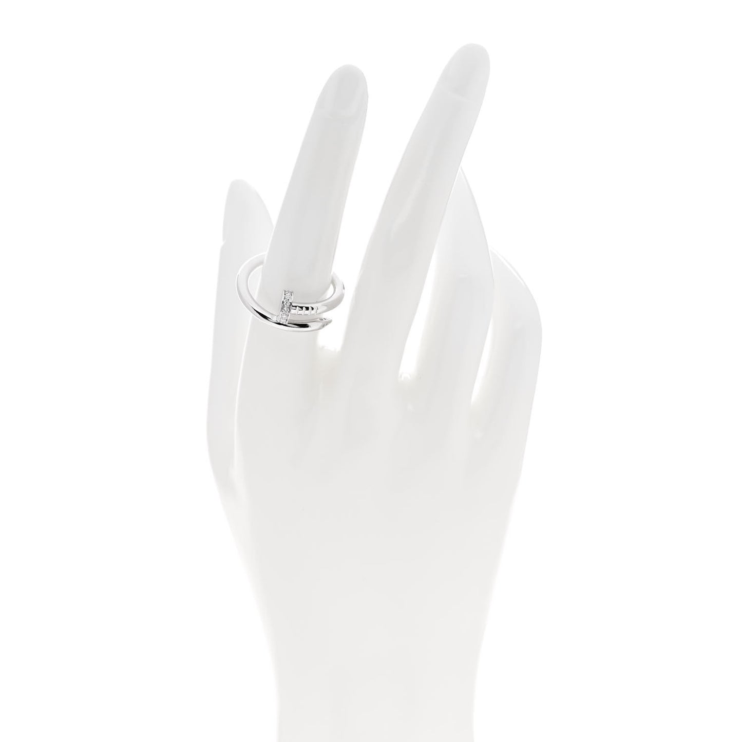18K White Gold Diamond Juste Un Clou Ring 58 8.25