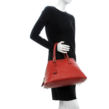 Prada Saffiano Frame Bowler Red 2 of 17
