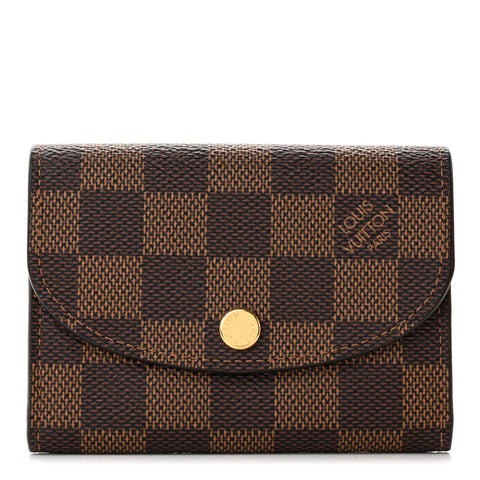 Damier Ebene Rosalie Coin Purse Rose Ballerine