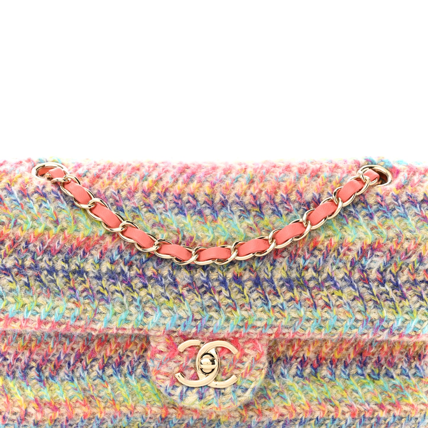 Knit Small Flap Orange Multicolor