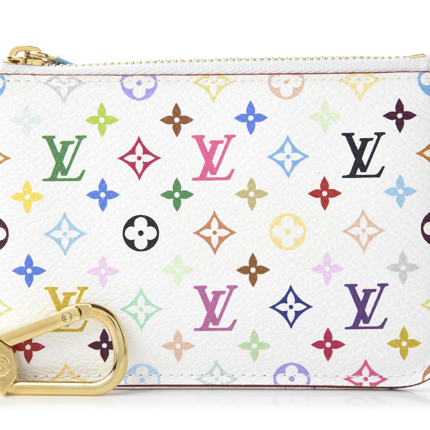 Monogram Multicolor Key Pouch White Litchi