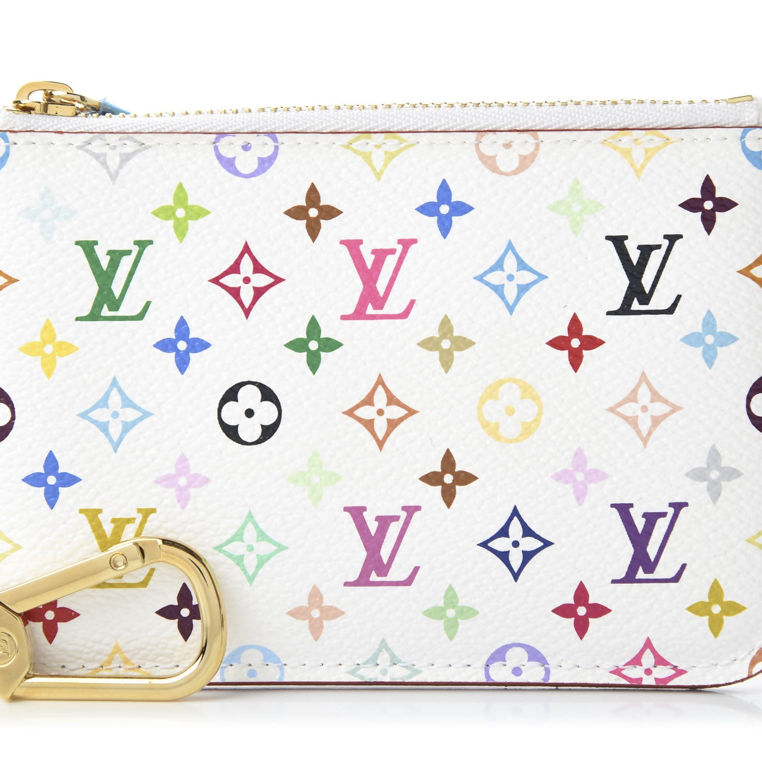 Louis Vuitton Monogram Multicolor Key Pouch White Litchi 9 of 9