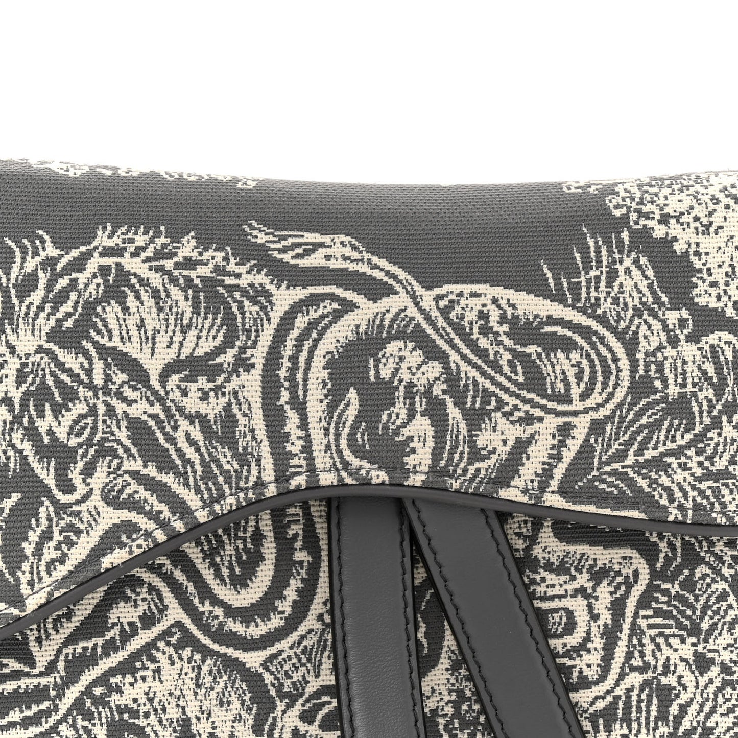 Canvas Embroidered Dioriviera Saddle Bag Grey