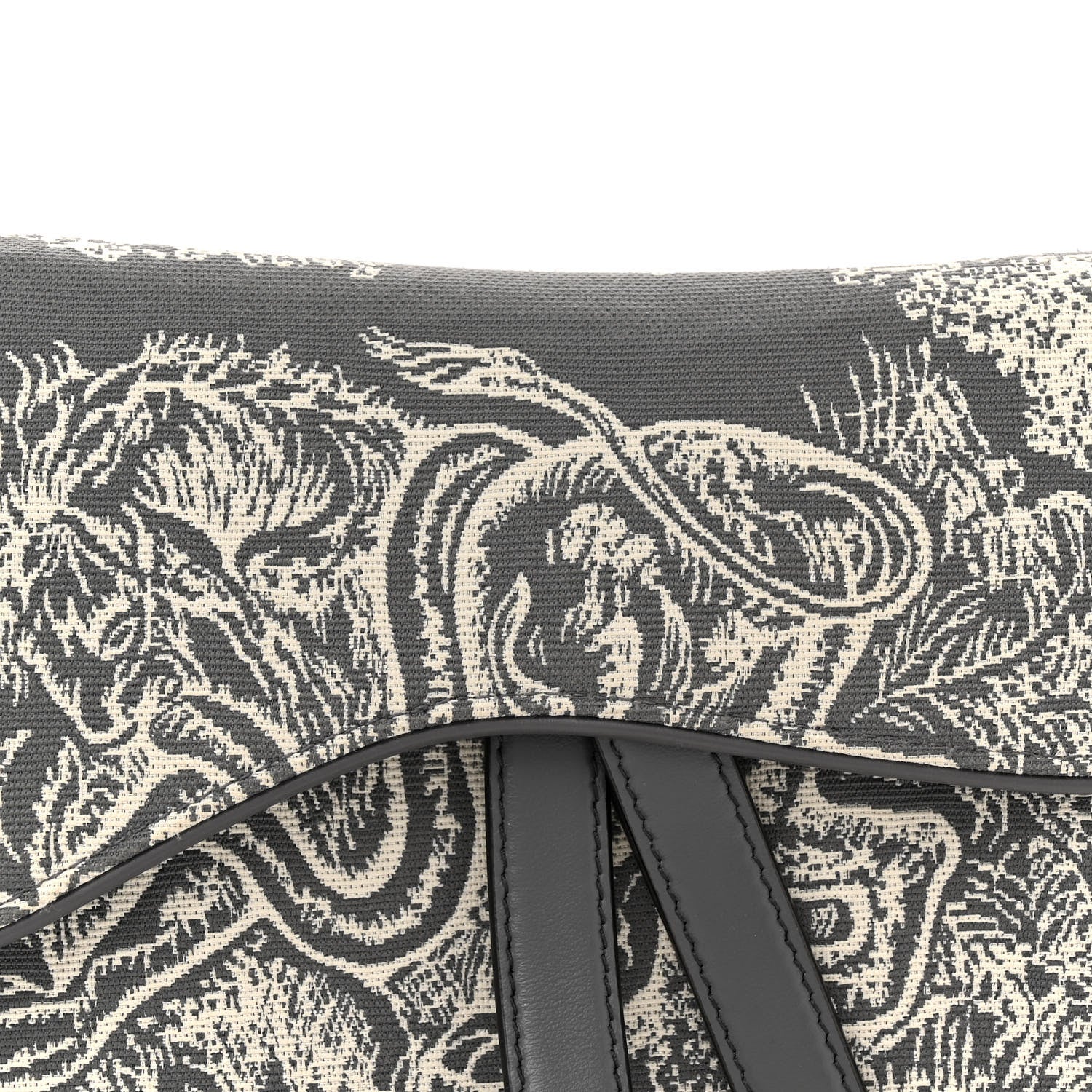 Christian Dior Canvas Embroidered Dioriviera Saddle Bag Grey 8 of 12