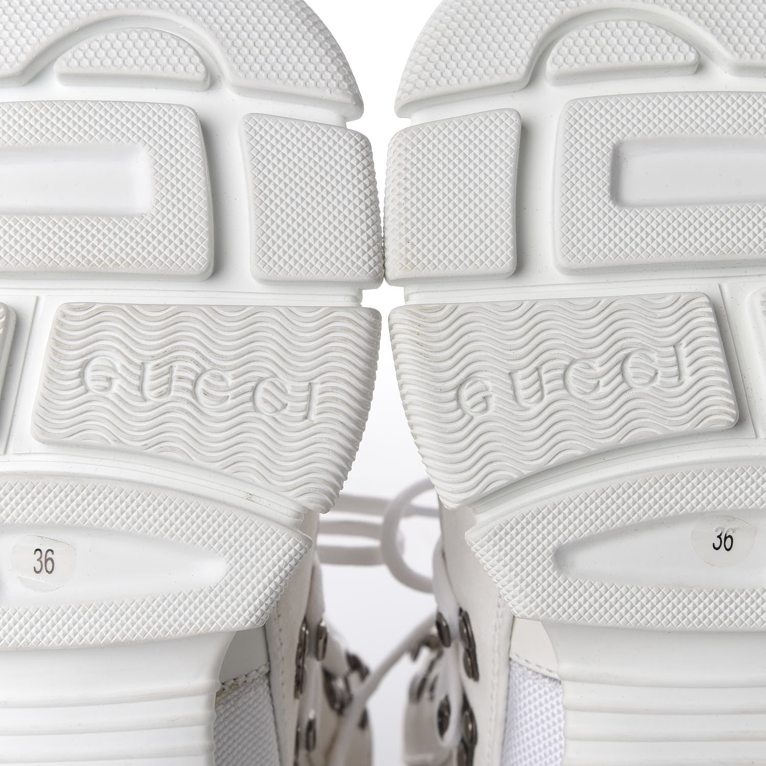 Gucci X SEGA Calfskin Suede Shearling Technical Canvas Womens Flashtrek High-Top Sneakers 36 Great White 8 of 9