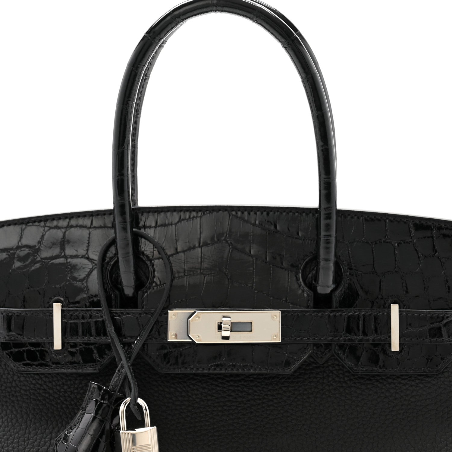 Hermes Togo Shiny Niloticus Crocodile Birkin Touch 30 Black 7 of 10