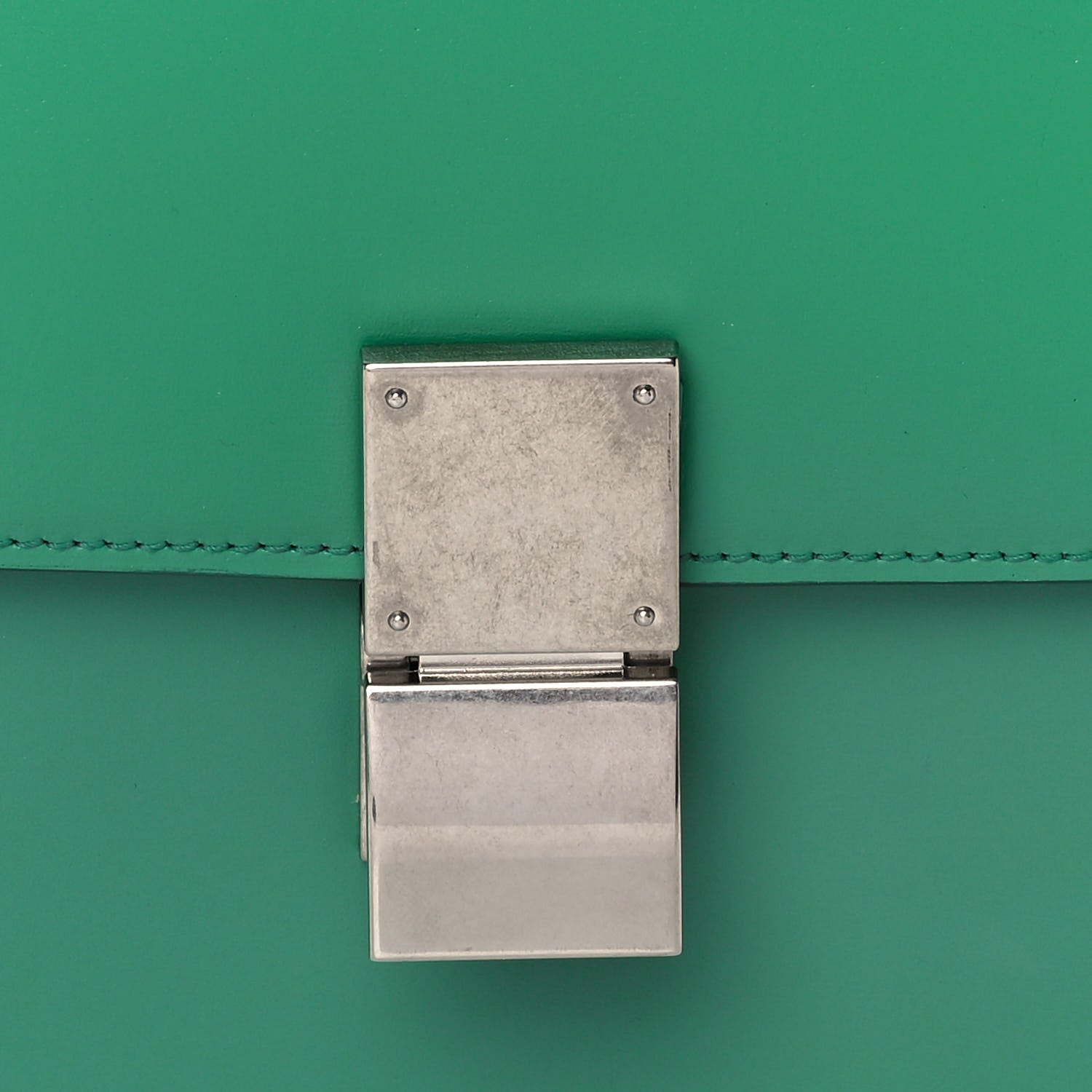 Celine Box Calfskin Classic Box Medium Flap Bag Pop Green 10 of 12