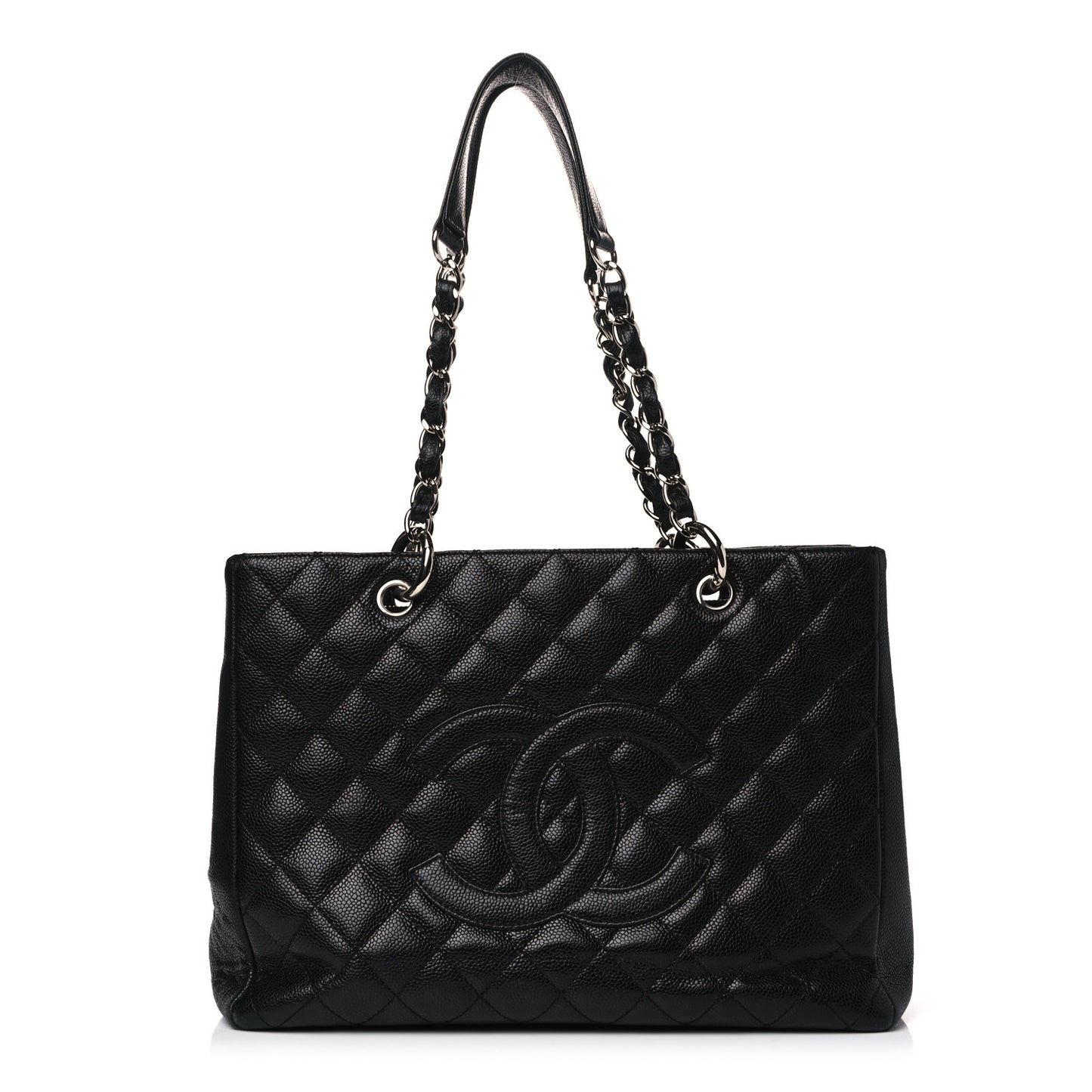 Caviar Quilted Grand Shopping Tote GST Black