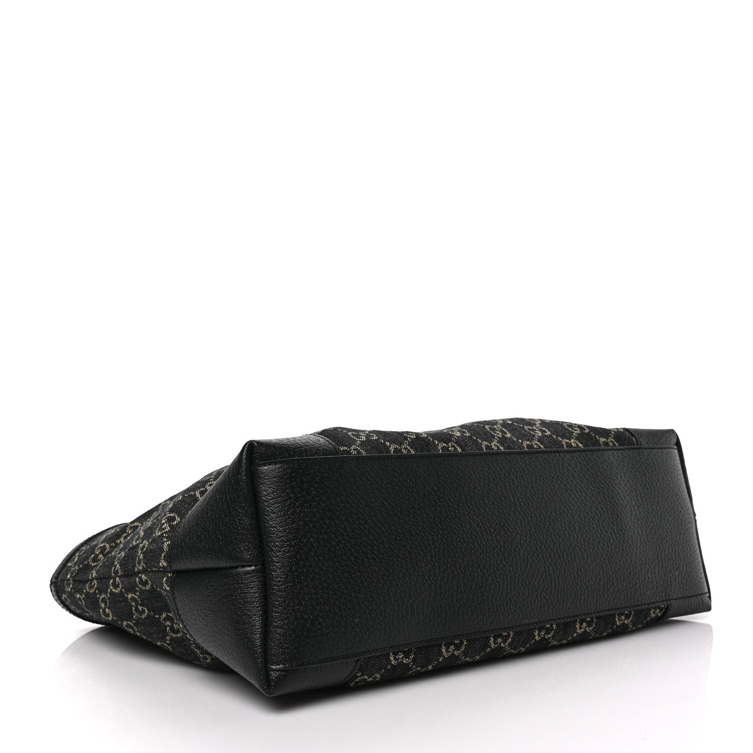 Gucci Jacquard Black Denim GG Monogram Medium Ophidia Shopping Tote Black Ivory 4 of 8