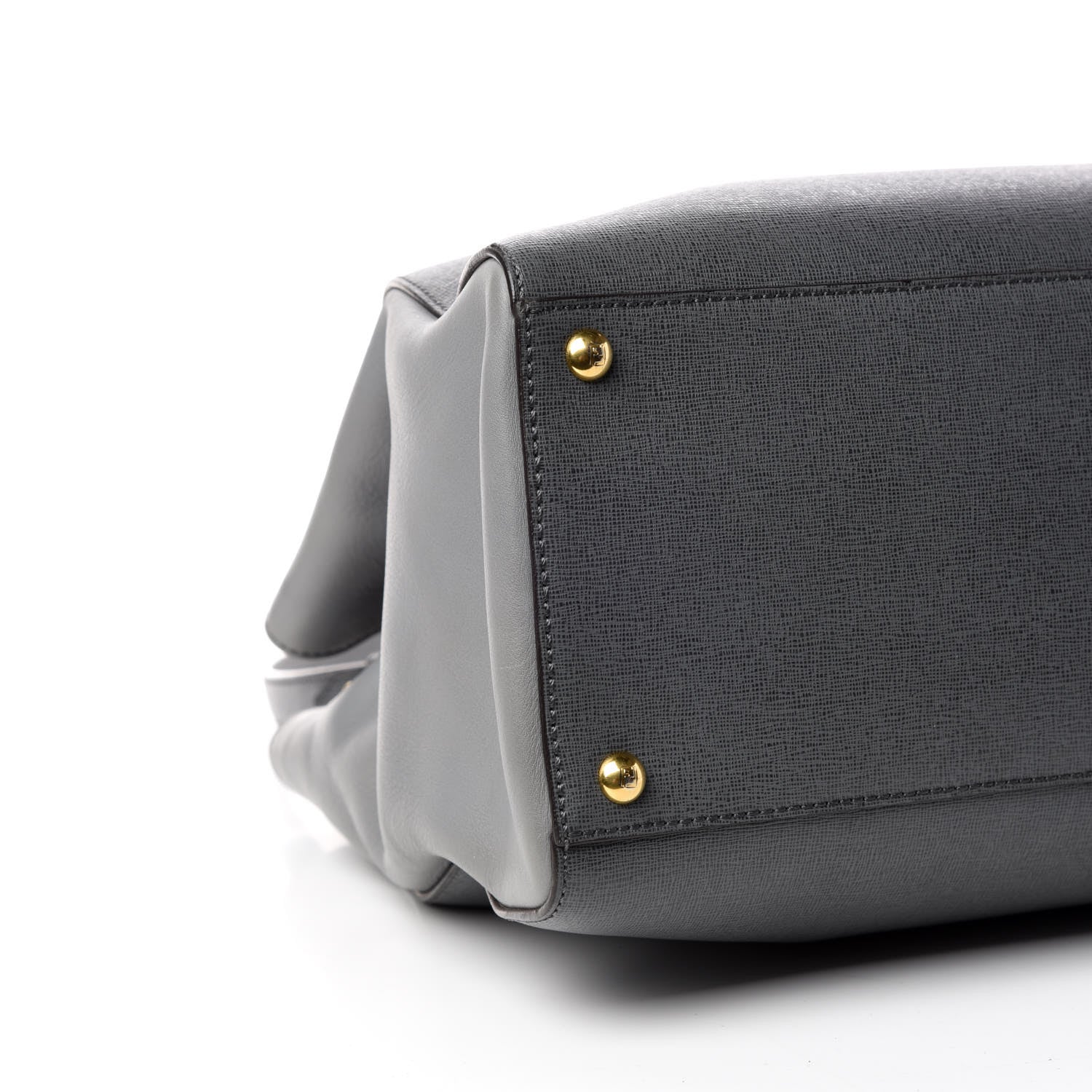 Fendi Vitello Elite Flamingo Regular 2Jours Tote Grigio Grigio Chiaro 5 of 19