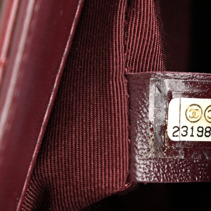 Chanel Calfskin Quilted Gold Bar Flap Burgundy 6 of 9