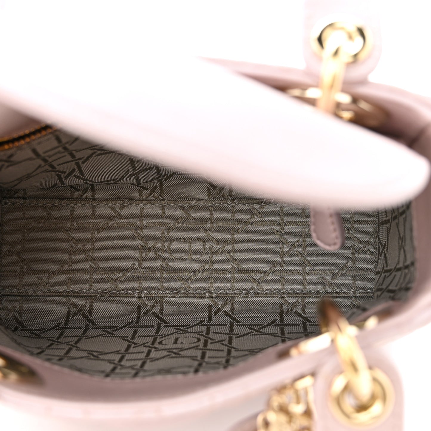 Metallic Lambskin Cannage Mini Lady Dior Lotus