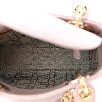 Christian Dior Metallic Lambskin Cannage Mini Lady Dior Lotus 5 of 10