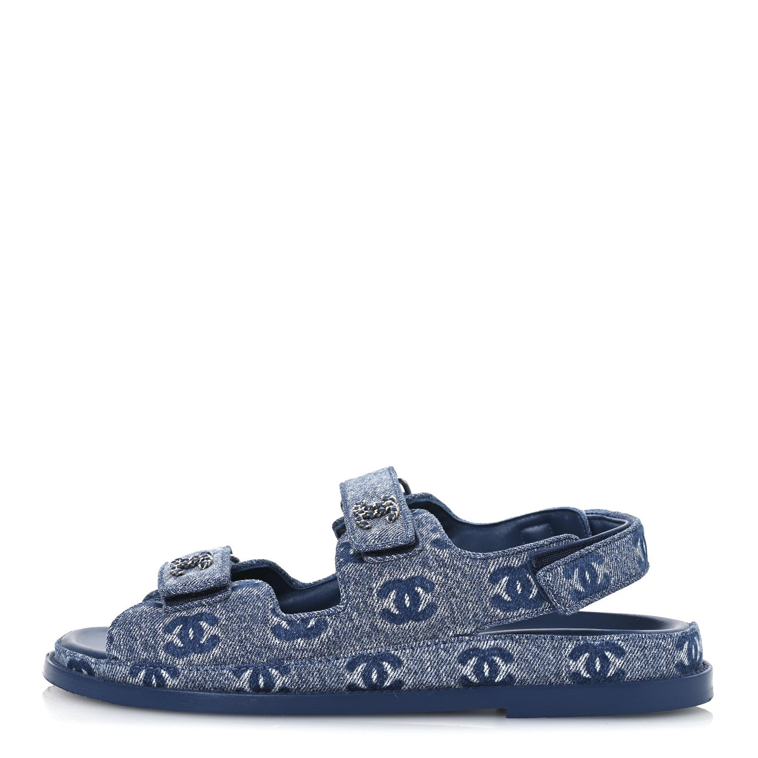 Chanel Denim CC Dad Sandals 39 Blue 1 of 13