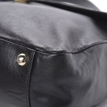 Mulberry Calfskin Push Lock Satchel Black 11 of 15