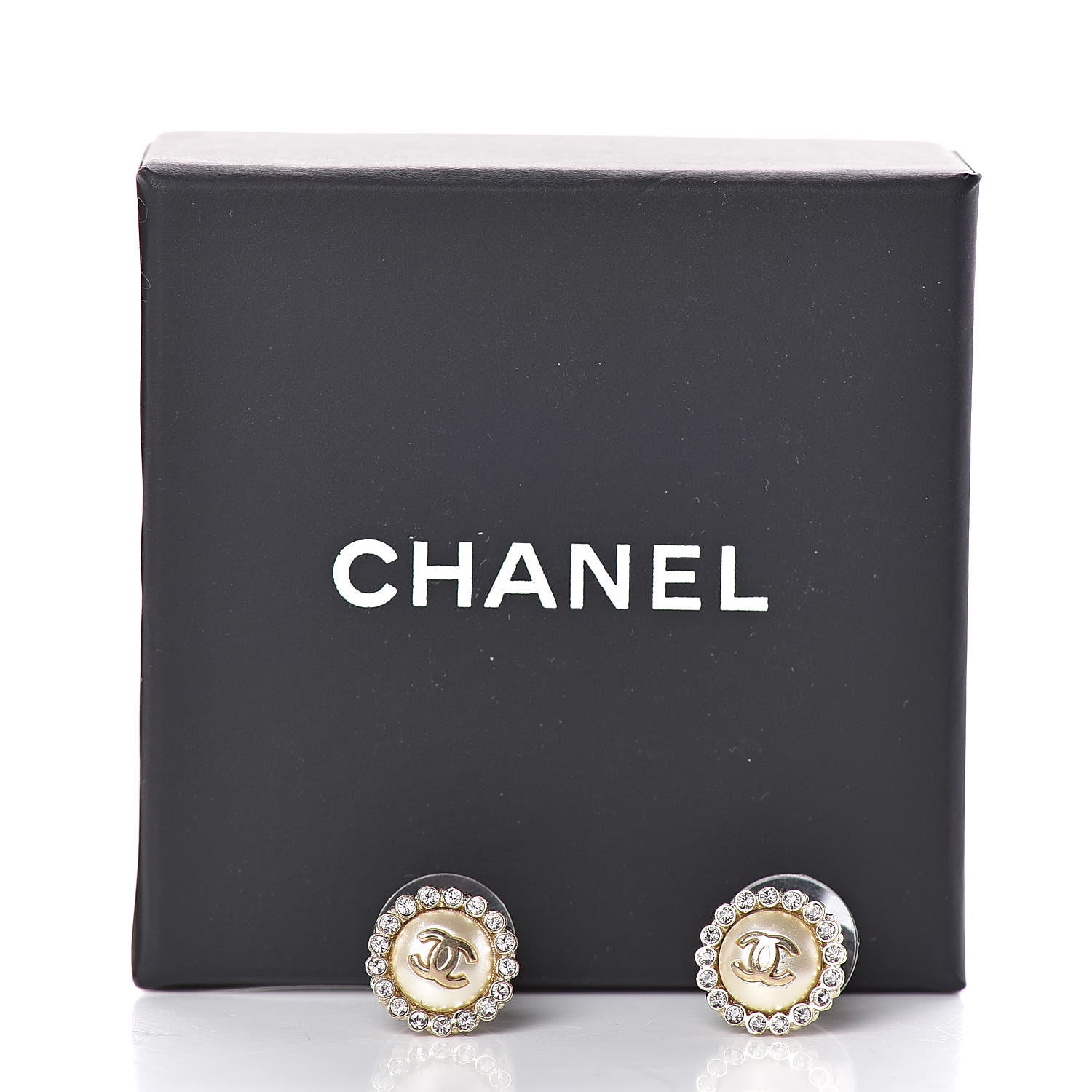 Chanel Pearl Crystal CC Earrings Gold 5 of 5