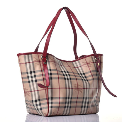 Burberry Haymarket Check Small Canterbury Tote Military Red 3 of 9