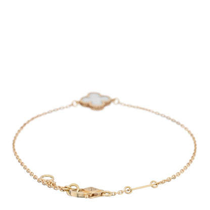Van Cleef & Arpels 18K Yellow Gold Mother of Pearl Sweet Alhambra Bracelet 2 of 4