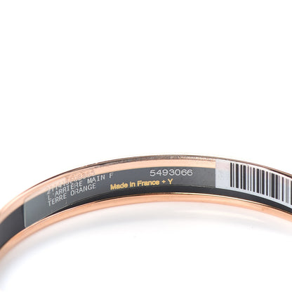 Hermes Enamel Printed Narrow L'Arriere Main Bracelet 70 Terre Orange 5 of 5