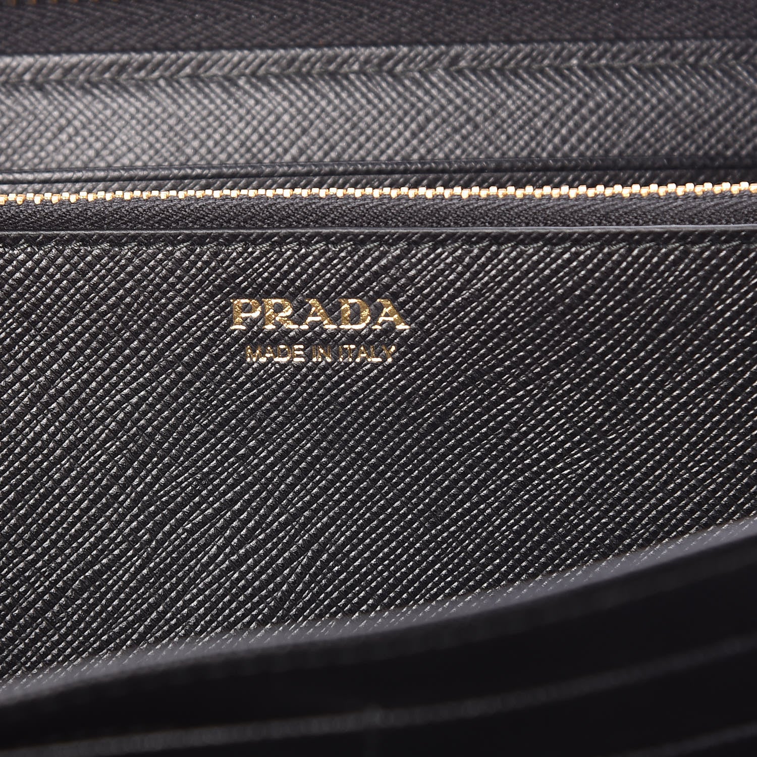 Prada Saffiano Metal Large Zip Around Travel Wallet Black 7 of 7