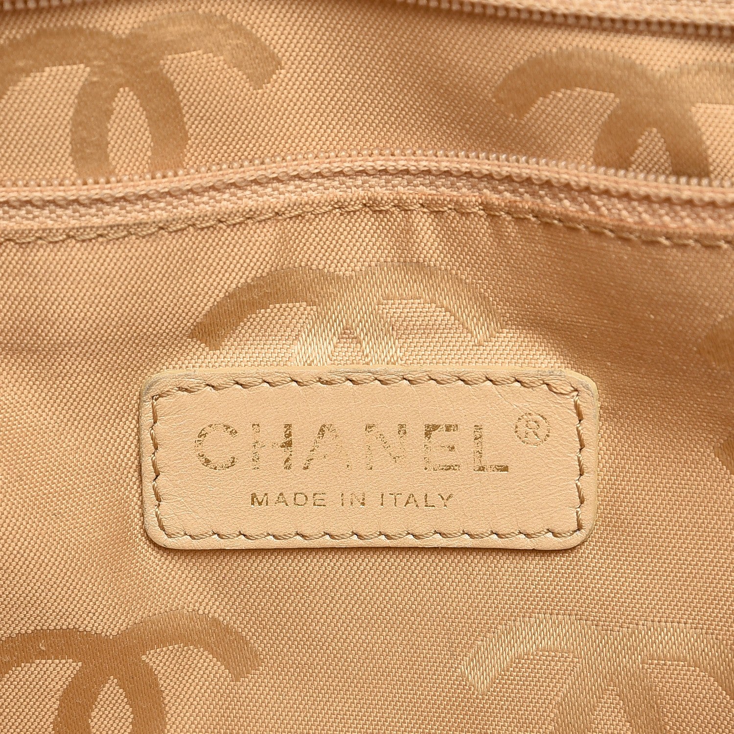 Chanel Lambskin Surpique Shoulder Bag Beige 6 of 21
