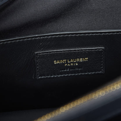 Saint Laurent Calfskin Suede Matelasse Chevron Monogram Large College Bag Graphite 6 of 7