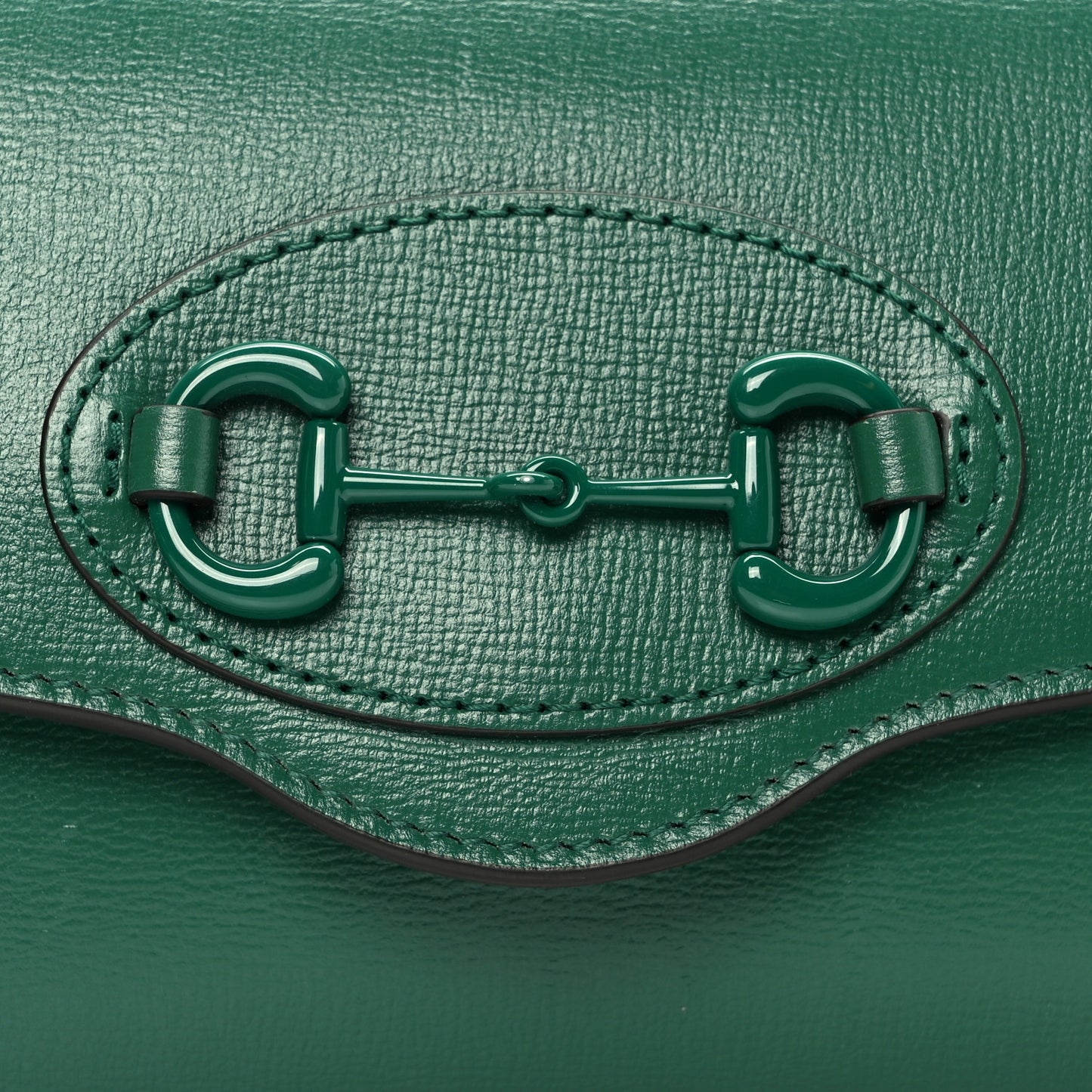 Azalea Calfskin Web Monochrome Mini Horsebit 1955 Chain Shoulder Bag Emerald