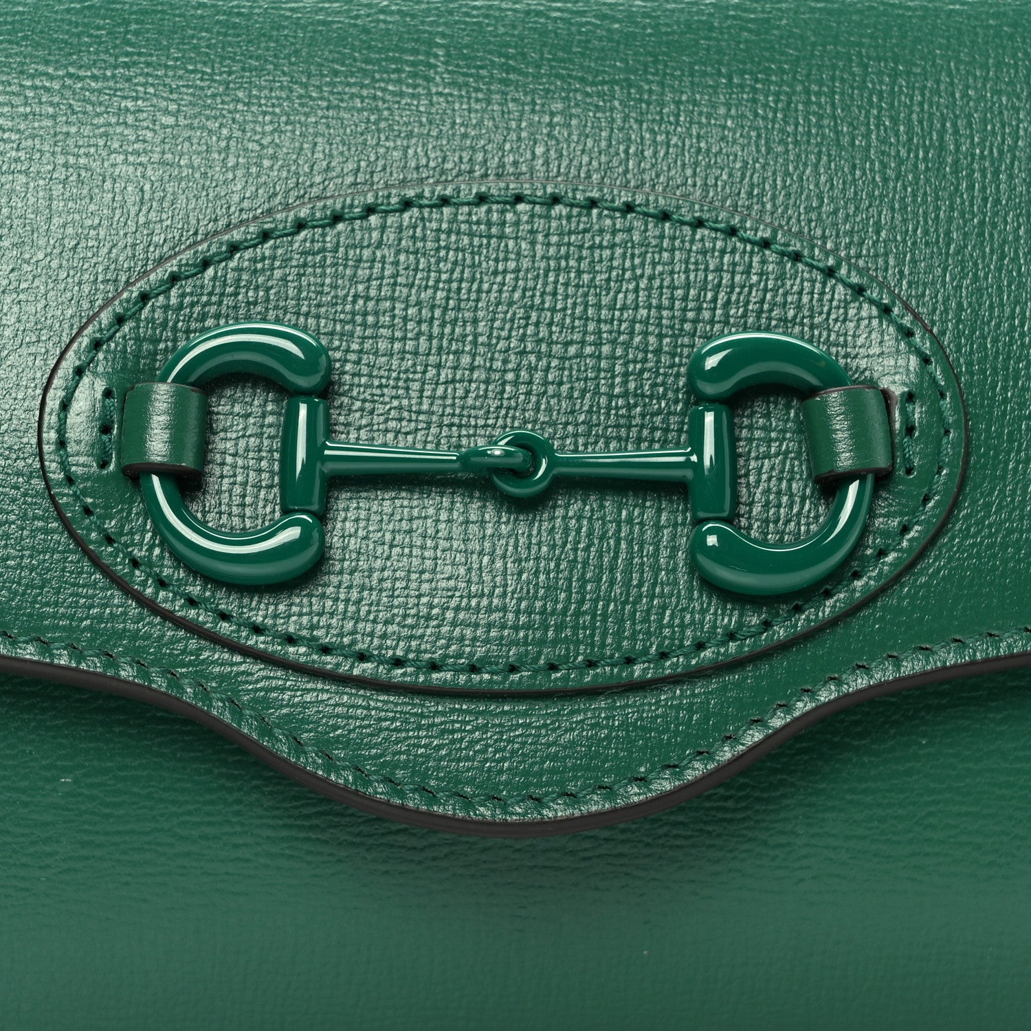 Gucci Azalea Calfskin Web Monochrome Mini Horsebit 1955 Chain Shoulder Bag Emerald 8 of 10