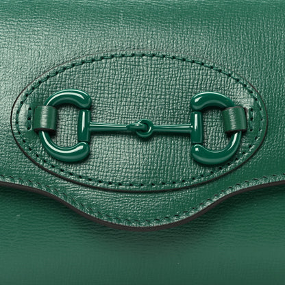 Gucci Azalea Calfskin Web Monochrome Mini Horsebit 1955 Chain Shoulder Bag Emerald 8 of 10