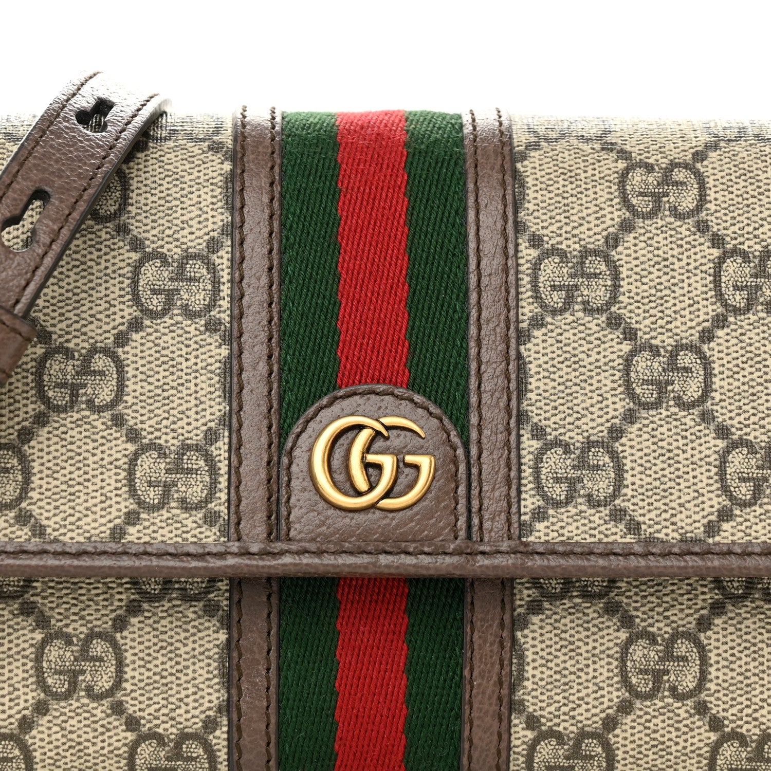 Gucci GG Supreme Monogram Web Ophidia Crossbody Wallet Beige New Acero 8 of 10