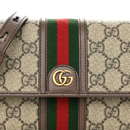 Gucci GG Supreme Monogram Web Ophidia Crossbody Wallet Beige New Acero 8 of 10