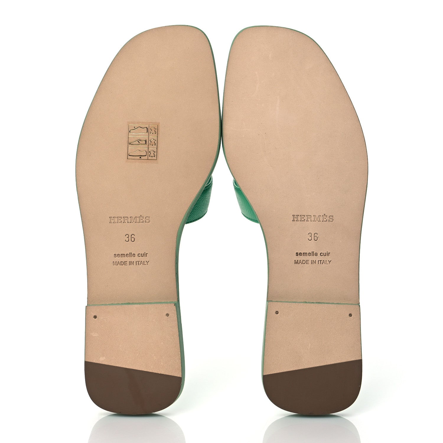Hermes Epsom Oran Sandals 36 Vert Pomme 5 of 9