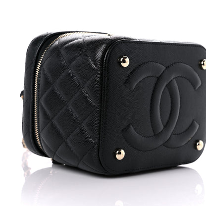 Chanel Caviar Quilted Small CC Vanity Case Black 7 of 9