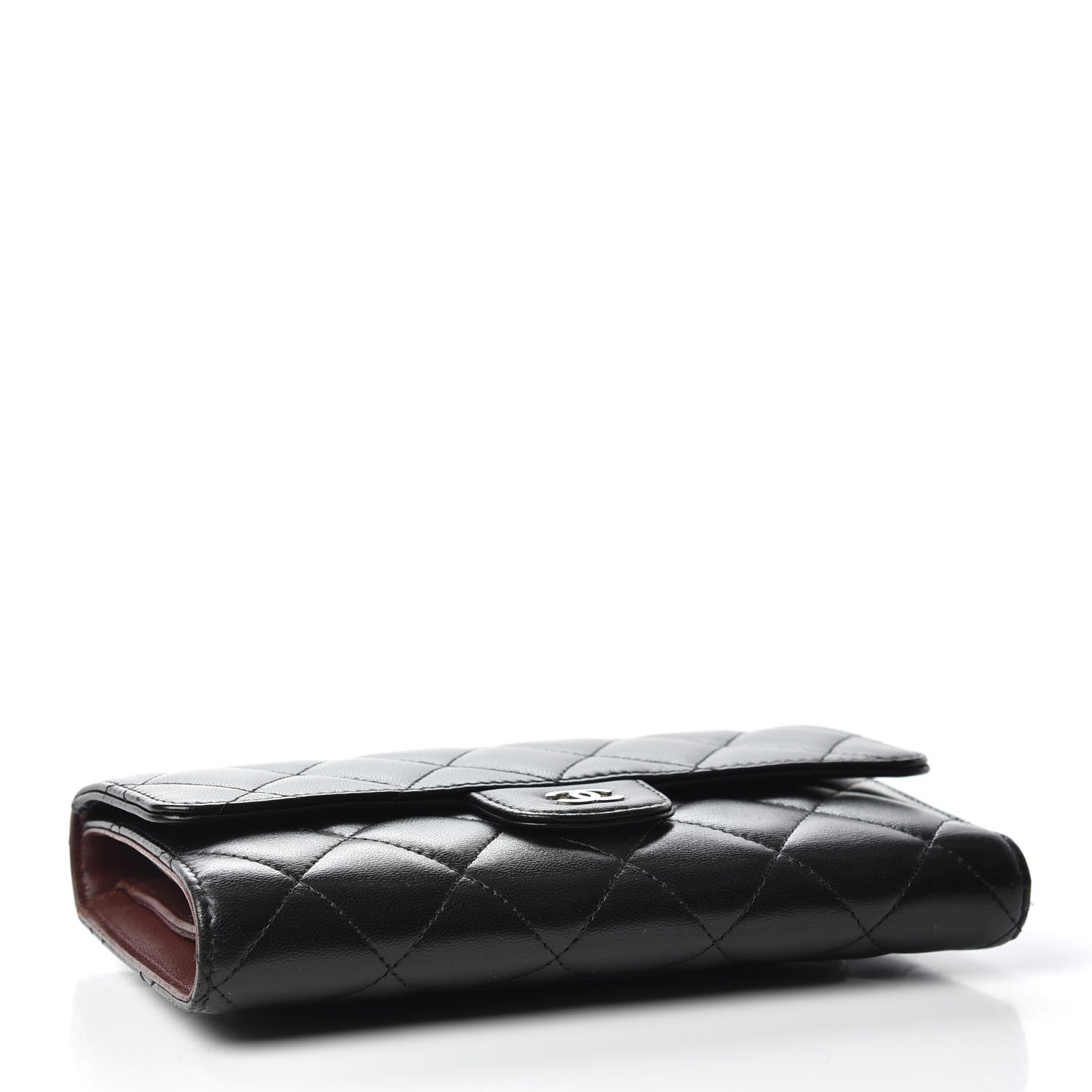 Chanel Lambskin Quilted Large Flap Wallet Black 4 of 8