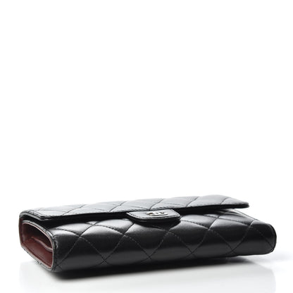 Chanel Lambskin Quilted Large Flap Wallet Black 4 of 8