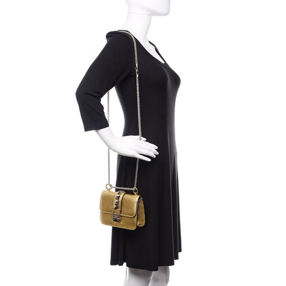 Valentino Garavani Metallic Vitello Small Glam Lock Rockstud Flap Gold 2 of 15