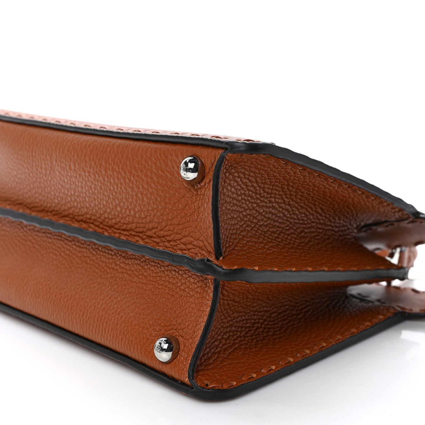 Cuoio Roma Sellerissima Nappa Sintetica Tape Stitch Small Peekaboo I SEE U Satchel Brandy