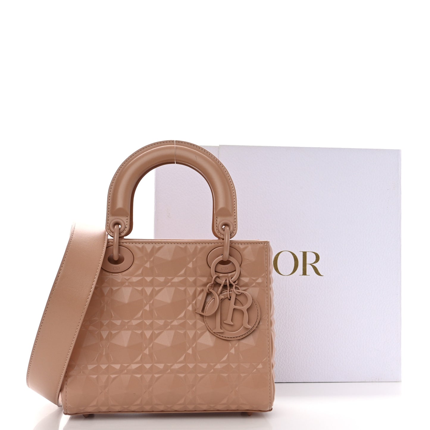 Calfskin Cannage Diamond Small My ABCDior Lady Dior Rose Des Vents