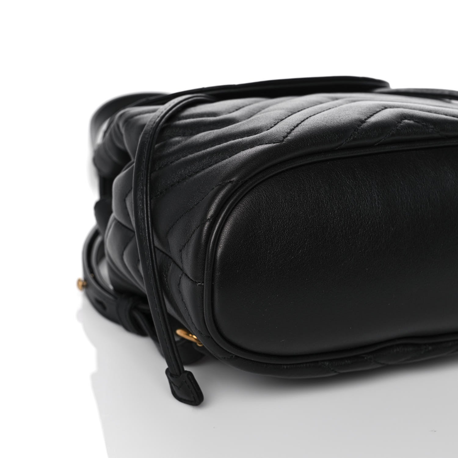 Gucci Calfskin Matelasse GG Marmont Flap Backpack Black 10 of 12