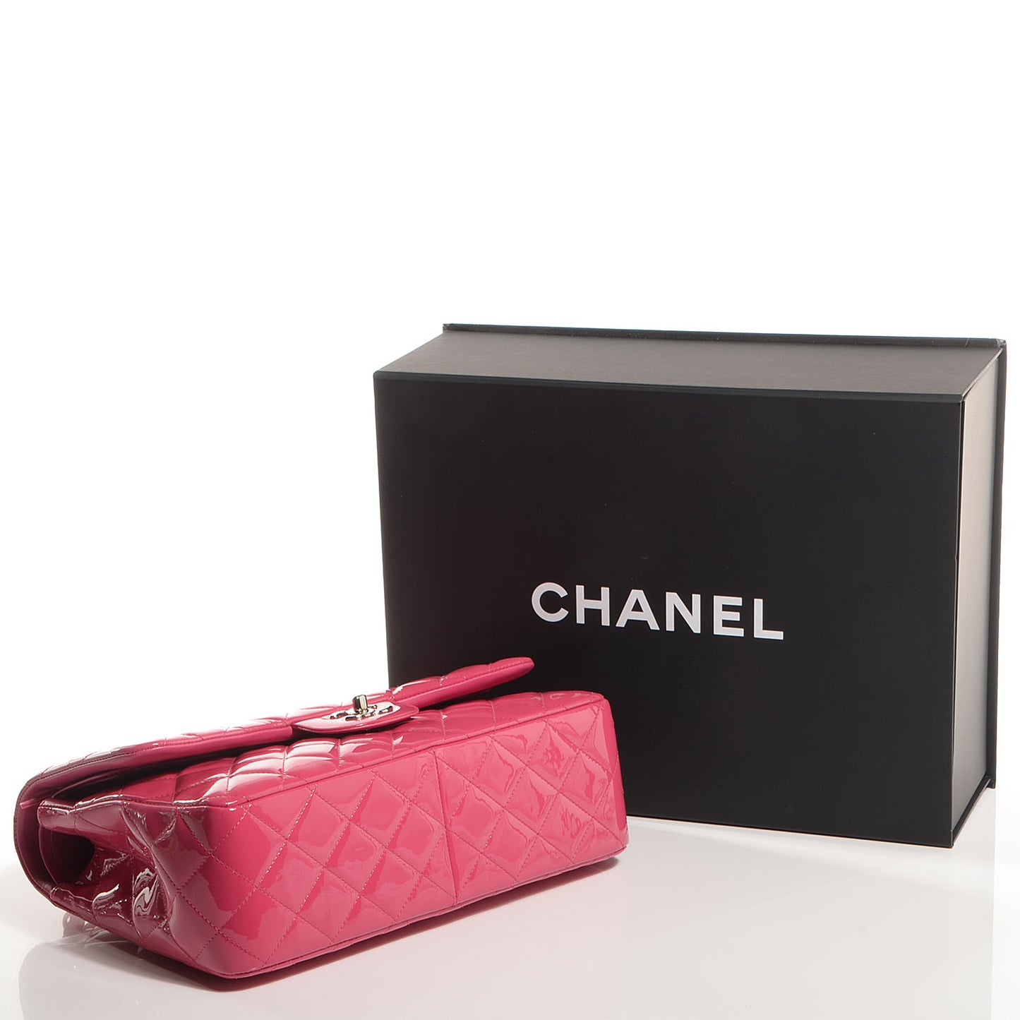 Patent Quilted Jumbo Double Flap Pink