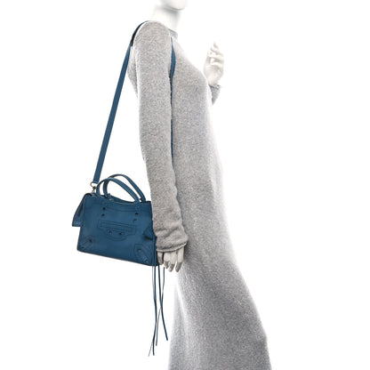 Balenciaga Veau Soyeux Perforated Blackout Hardware S City Bleu Canard 2 of 11