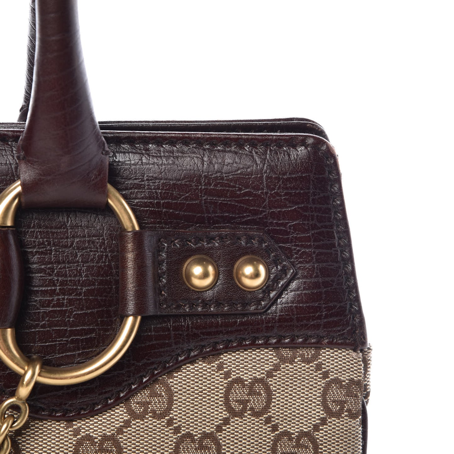 Monogram Horsebit Chain Shoulder Bag Brown