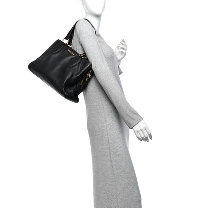Miu Miu Vitello Daino Caribu Tote Black 2 of 14